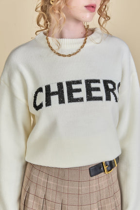 ENGLISH FACTORY - English Factory - Cheers Lettering Sweater - SWEATERS & KNITS available at Objectrare