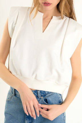 ENDLESS ROSE - Power Shoulder Sweatshirt - HOODIES & SWEATSHIRTS available at Objectrare