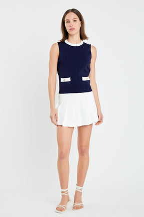 ENGLISH FACTORY - English Factory - Colorblock Sleeveless Knit Top - TOPS available at Objectrare