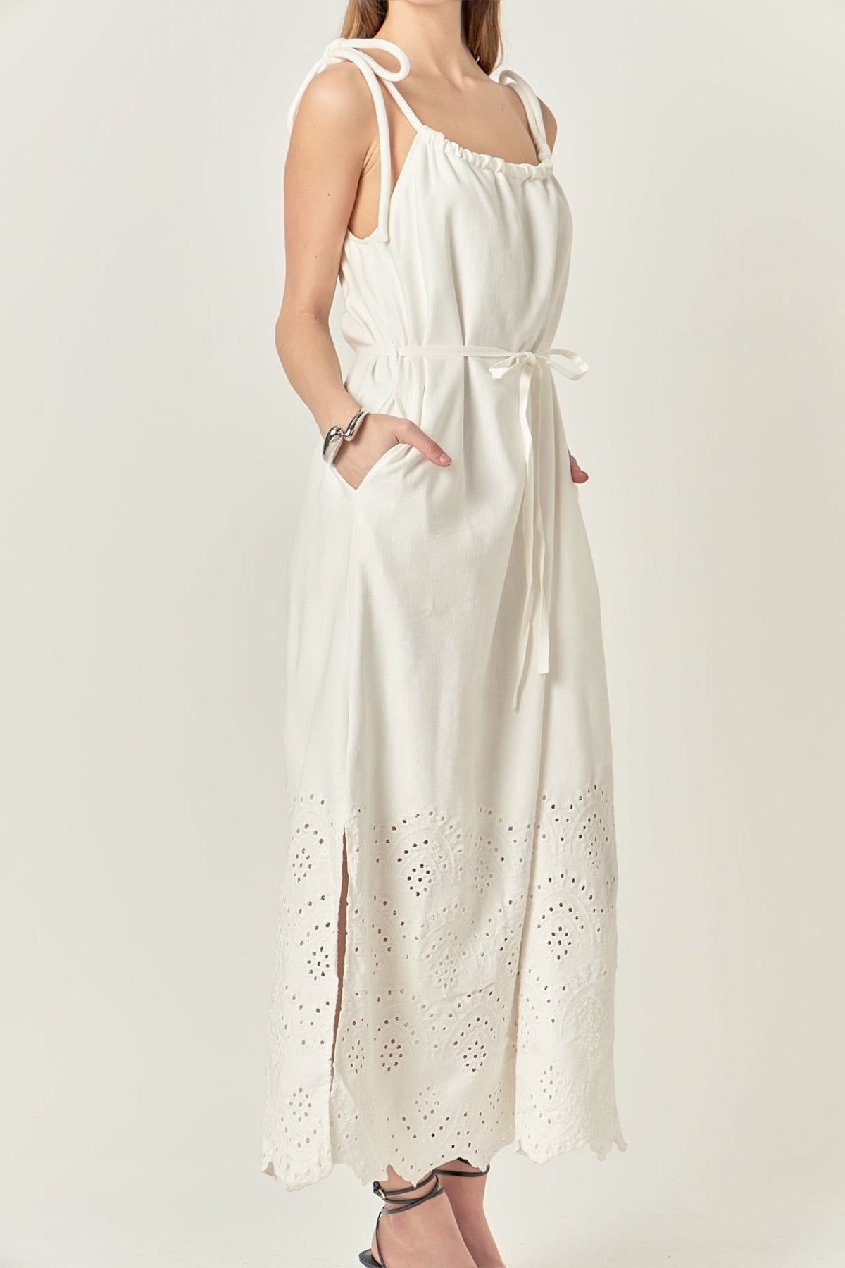 ENGLISH FACTORY - Linen Sleeveless Dress - DRESSES available at Objectrare
