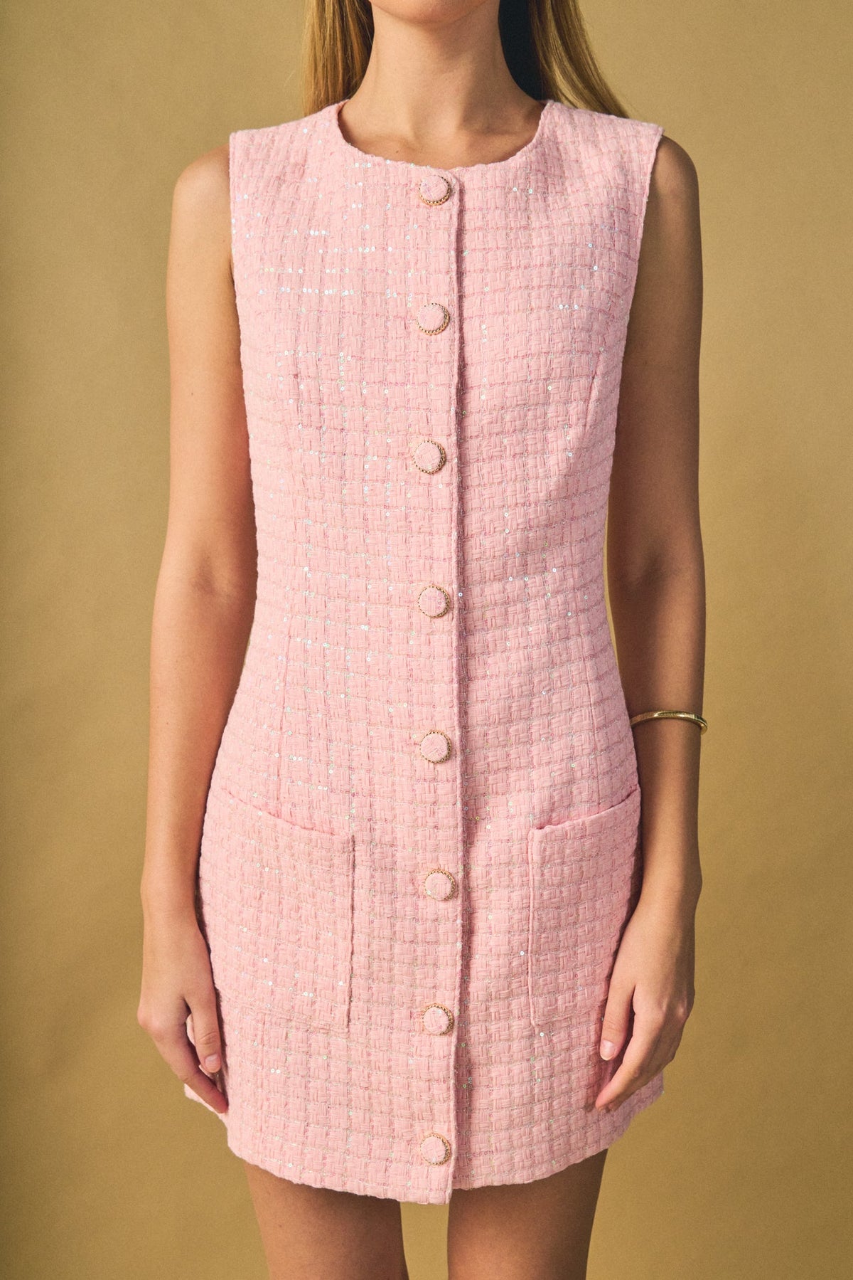 ENDLESS ROSE - Sequin Novelty Sleeveless Mini Dress - DRESSES available at Objectrare