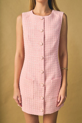 ENDLESS ROSE - Sequin Novelty Sleeveless Mini Dress - DRESSES available at Objectrare