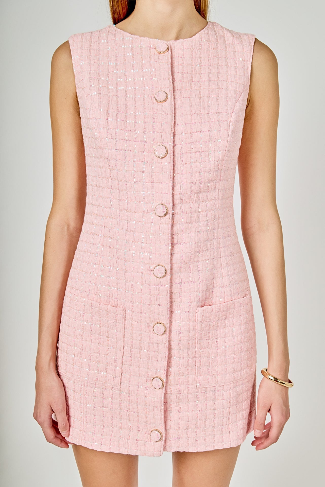 ENDLESS ROSE - Sequin Novelty Sleeveless Mini Dress - DRESSES available at Objectrare