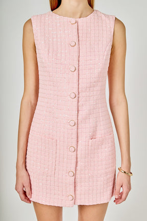 ENDLESS ROSE - Sequin Novelty Sleeveless Mini Dress - DRESSES available at Objectrare