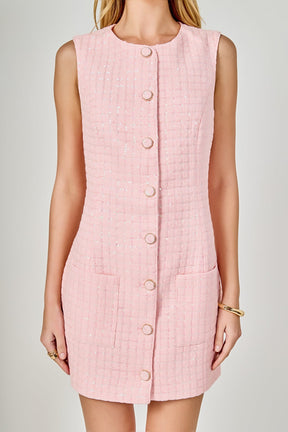 ENDLESS ROSE - Sequin Novelty Sleeveless Mini Dress - DRESSES available at Objectrare