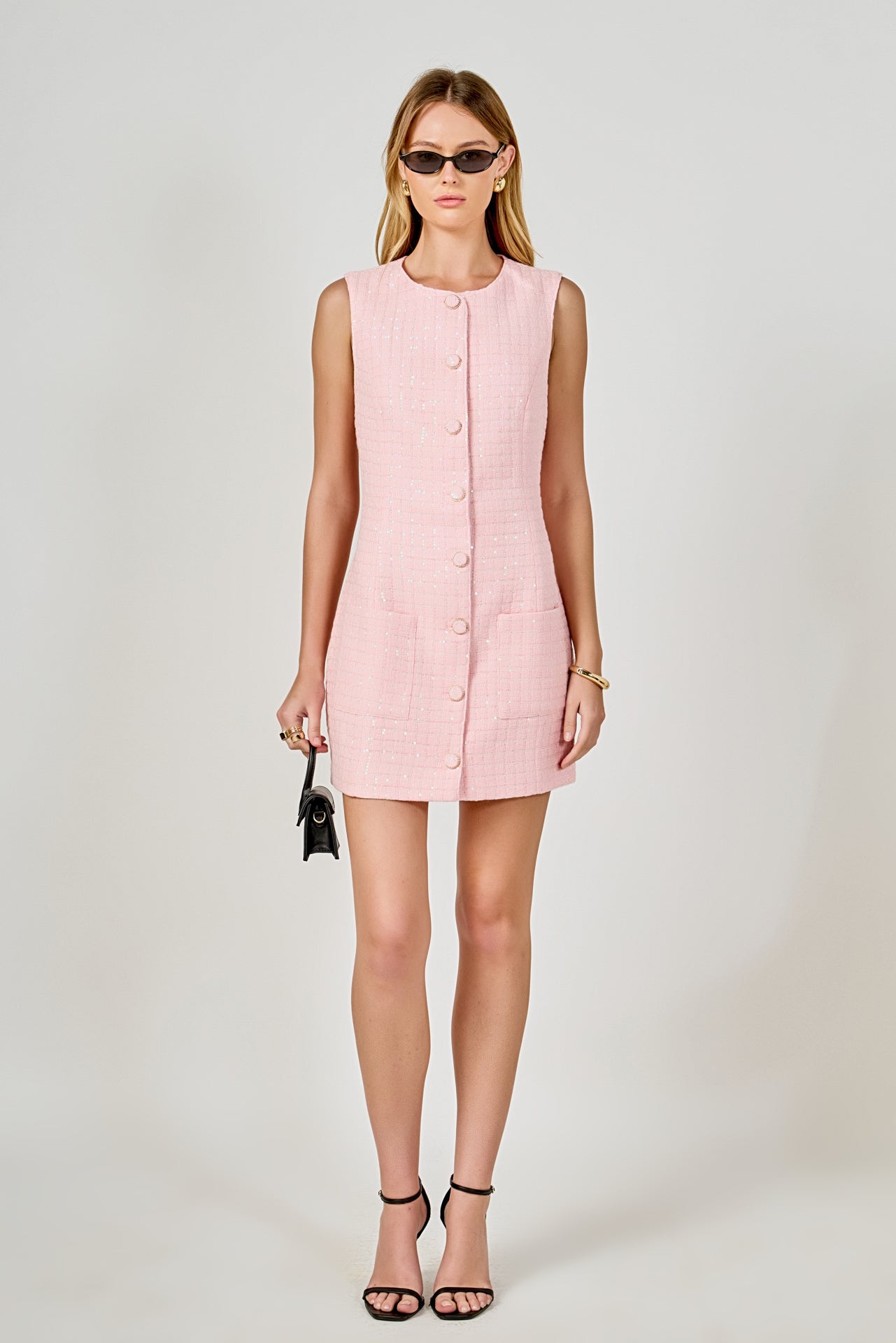 ENDLESS ROSE - Sequin Novelty Sleeveless Mini Dress - DRESSES available at Objectrare