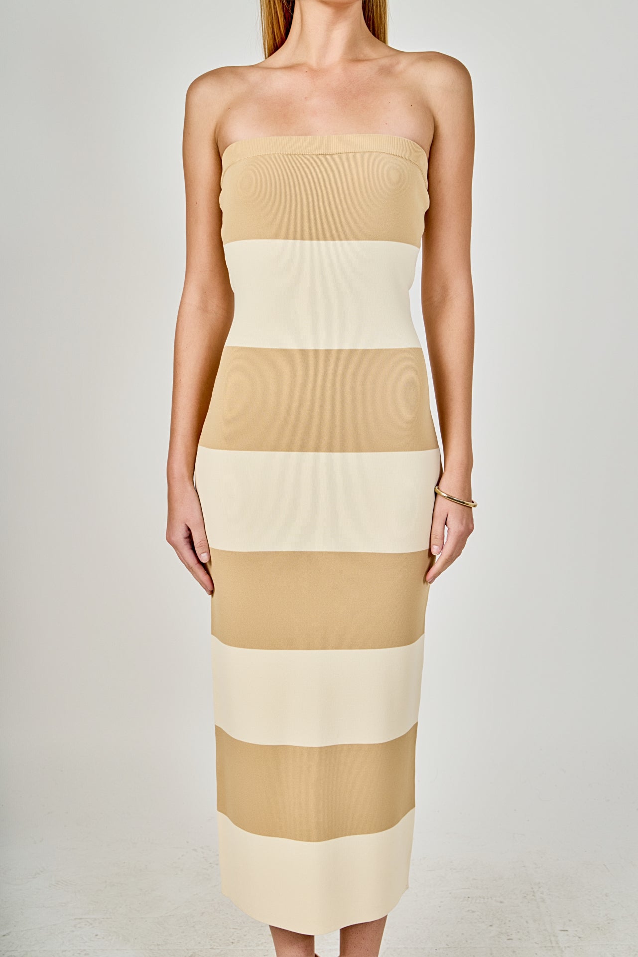 ENDLESS ROSE - Stripe Tube Maxi Dress - DRESSES available at Objectrare