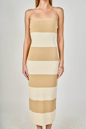 ENDLESS ROSE - Stripe Tube Maxi Dress - DRESSES available at Objectrare