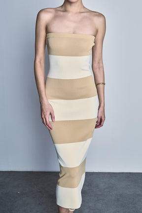 ENDLESS ROSE - Stripe Tube Maxi Dress - DRESSES available at Objectrare