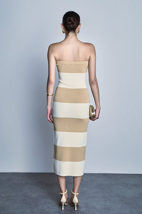 ENDLESS ROSE - Stripe Tube Maxi Dress - DRESSES available at Objectrare