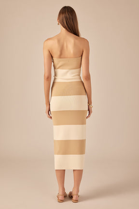 Stripe Tube Maxi Dress