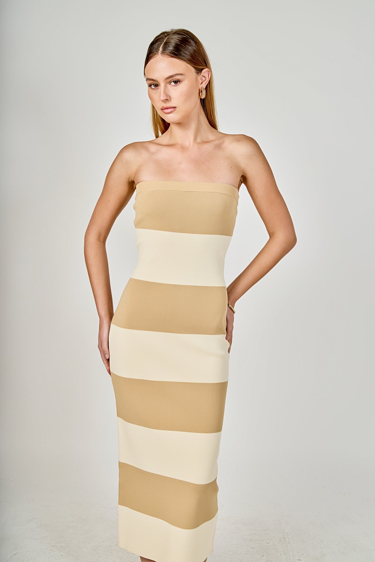 ENDLESS ROSE - Stripe Tube Maxi Dress - DRESSES available at Objectrare