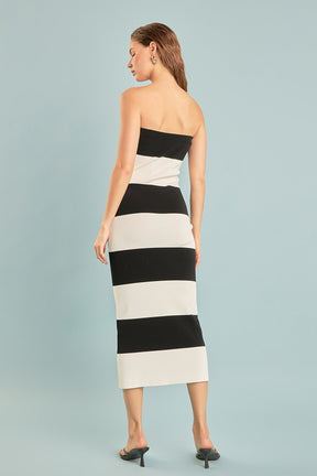 ENDLESS ROSE - Stripe Tube Maxi Dress - DRESSES available at Objectrare
