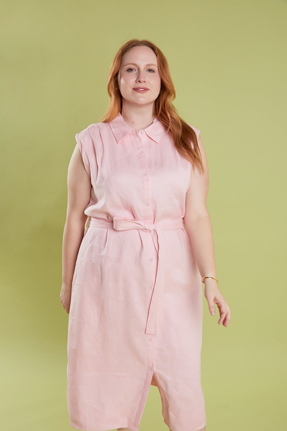 ENGLISH FACTORY - Plus Size Linen Shirt Midi Dress - DRESSES available at Objectrare