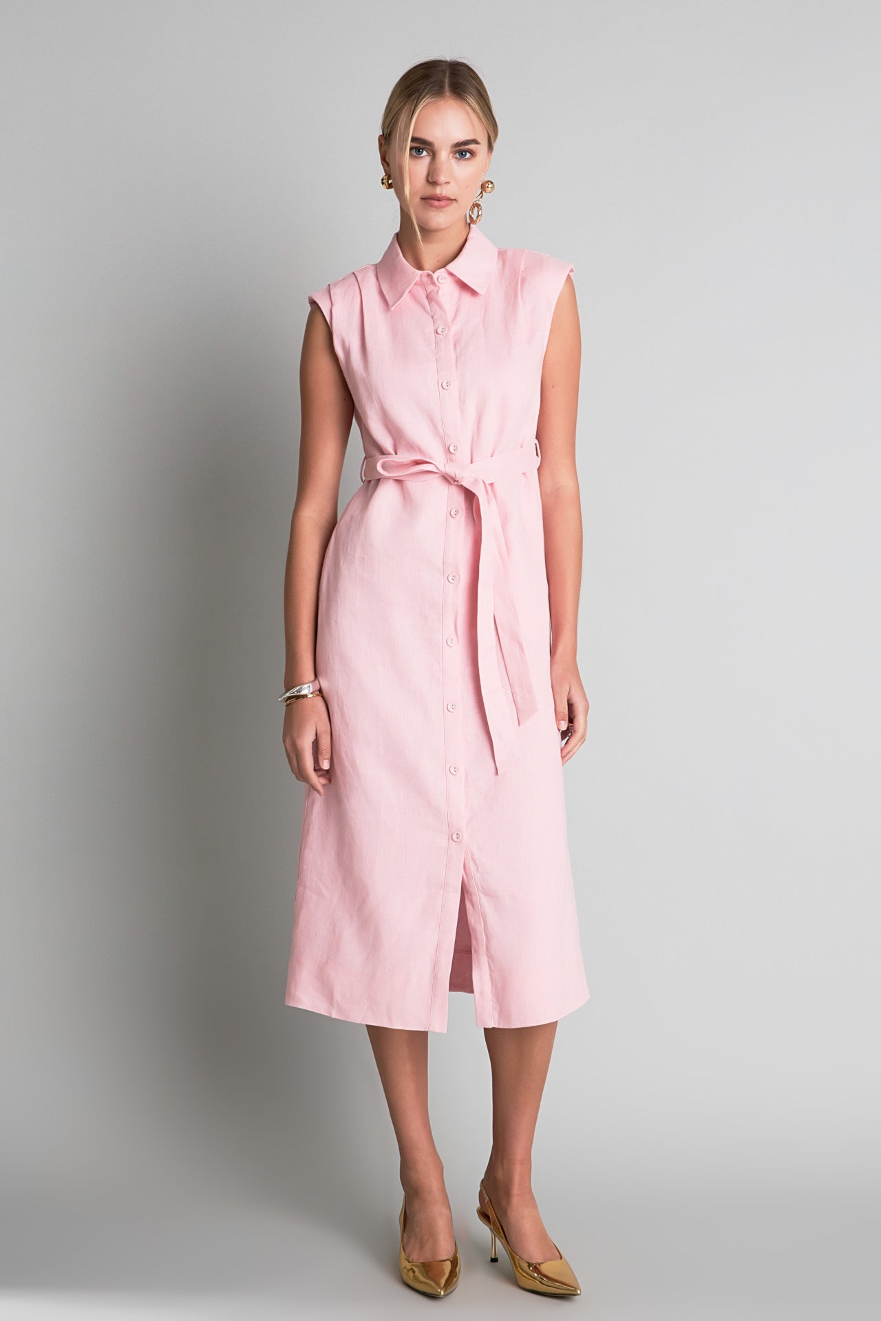 ENGLISH FACTORY - Linen Shirt Midi Dress - DRESSES available at Objectrare