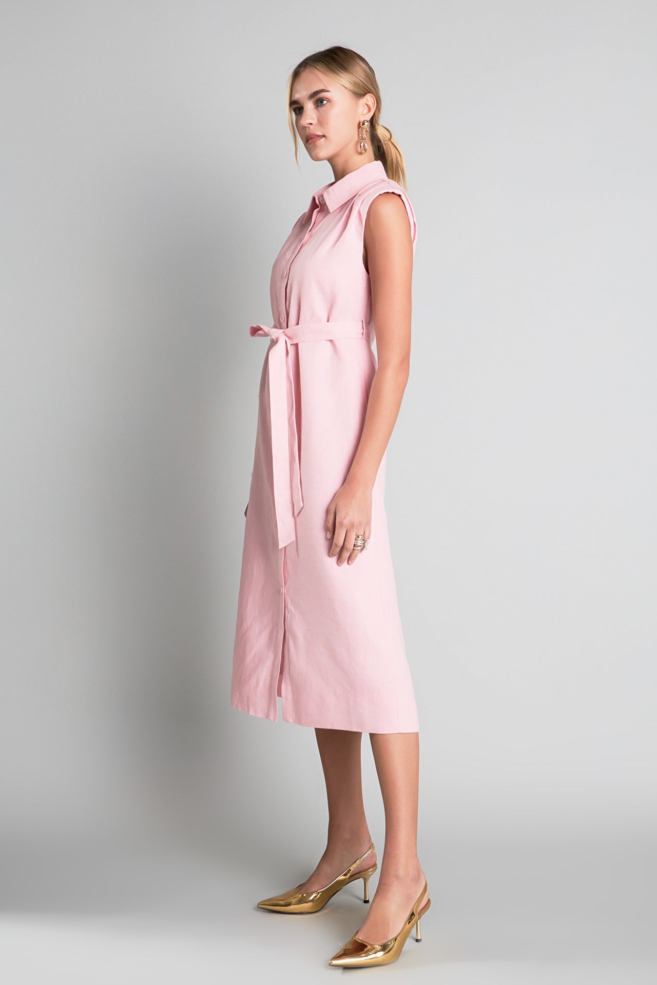 ENGLISH FACTORY - English Factory - Linen Shirt Midi Dress - DRESSES available at Objectrare