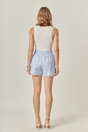 ENGLISH FACTORY - Striped Shorts - SHORTS available at Objectrare