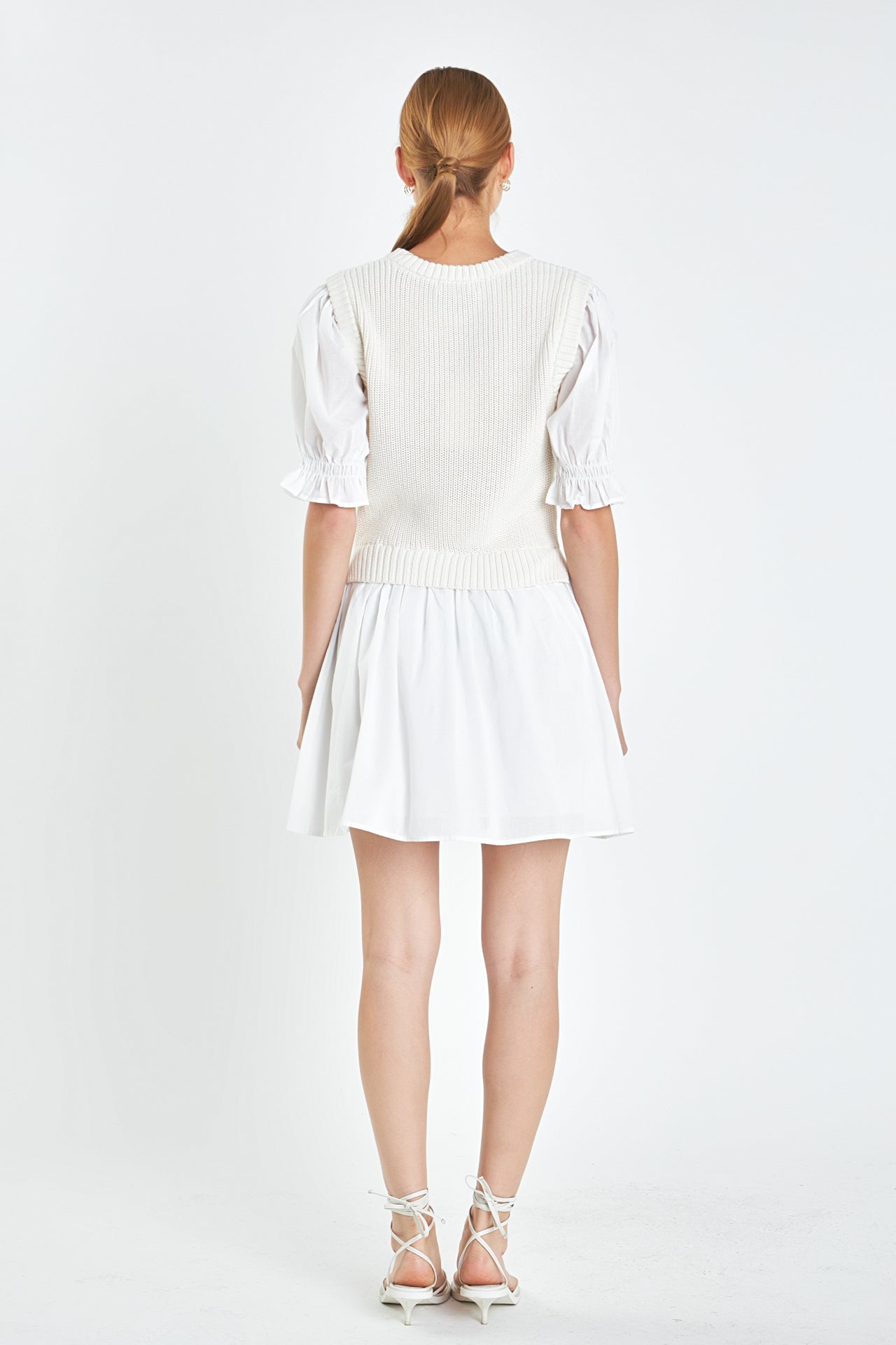 ENGLISH FACTORY - English Factory - Mix Media Dress in White - DRESSES available at Objectrare