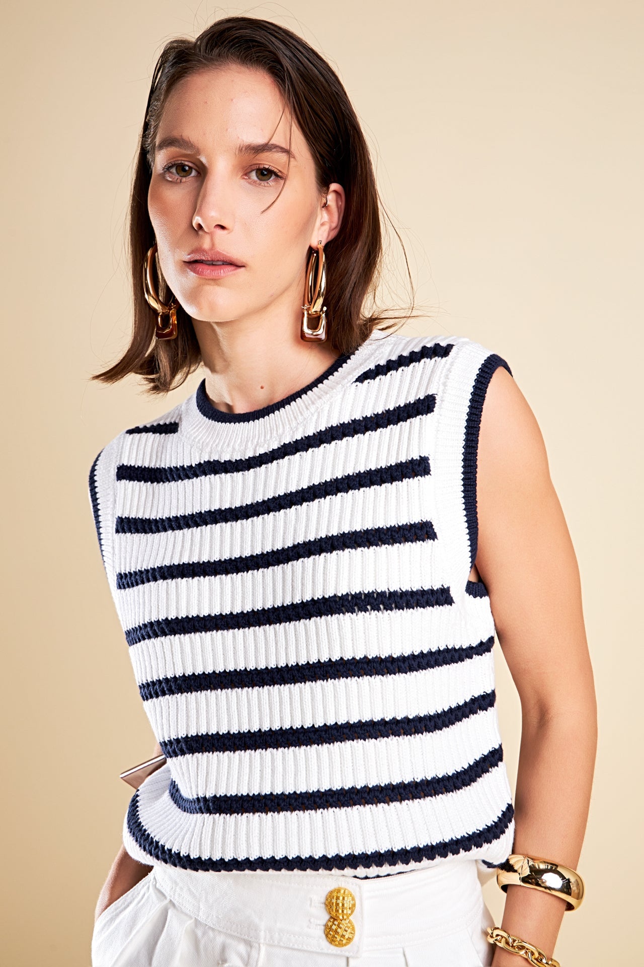 ENGLISH FACTORY - Knit Stripe Top - TOPS available at Objectrare