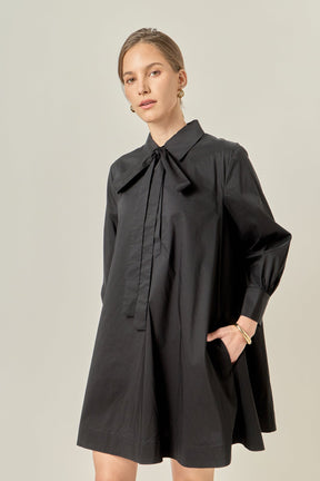 ENGLISH FACTORY - Bow Shirt Dress - DRESSES available at Objectrare