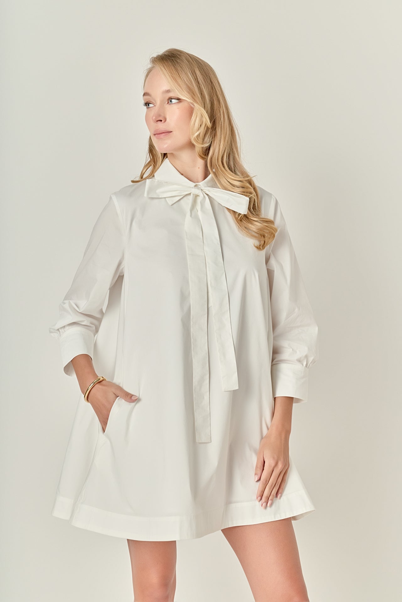 ENGLISH FACTORY - Bow Shirt Dress - DRESSES available at Objectrare