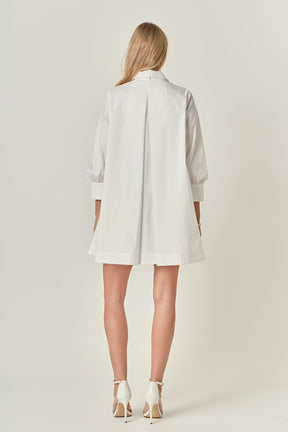 ENGLISH FACTORY - Bow Shirt Dress - DRESSES available at Objectrare
