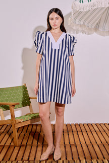 ENGLISH FACTORY - V-neck Puffy Sleeves Dress - DRESSES available at Objectrare