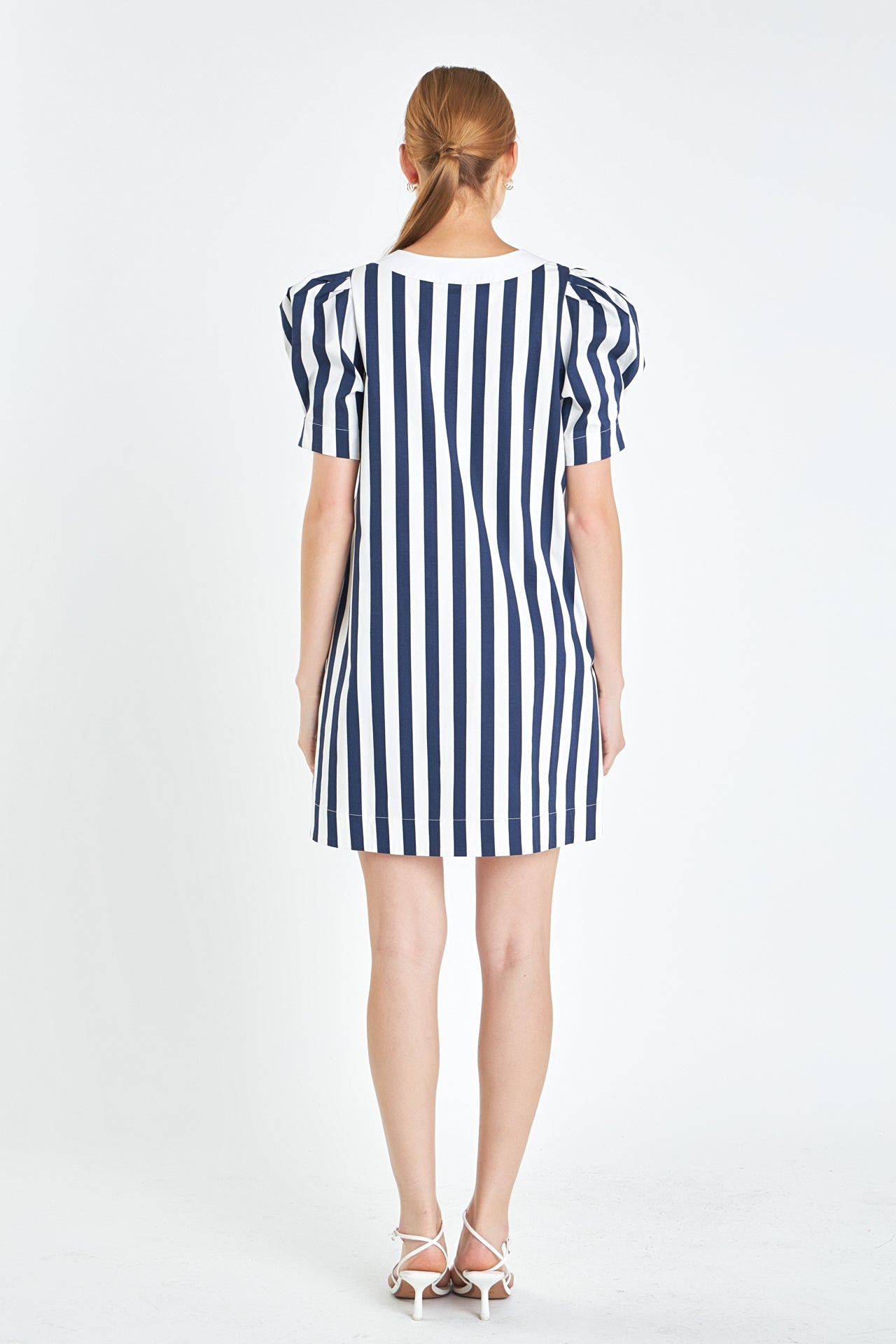 ENGLISH FACTORY - English Factory - V-neck Puffy Sleeves Dress - DRESSES available at Objectrare