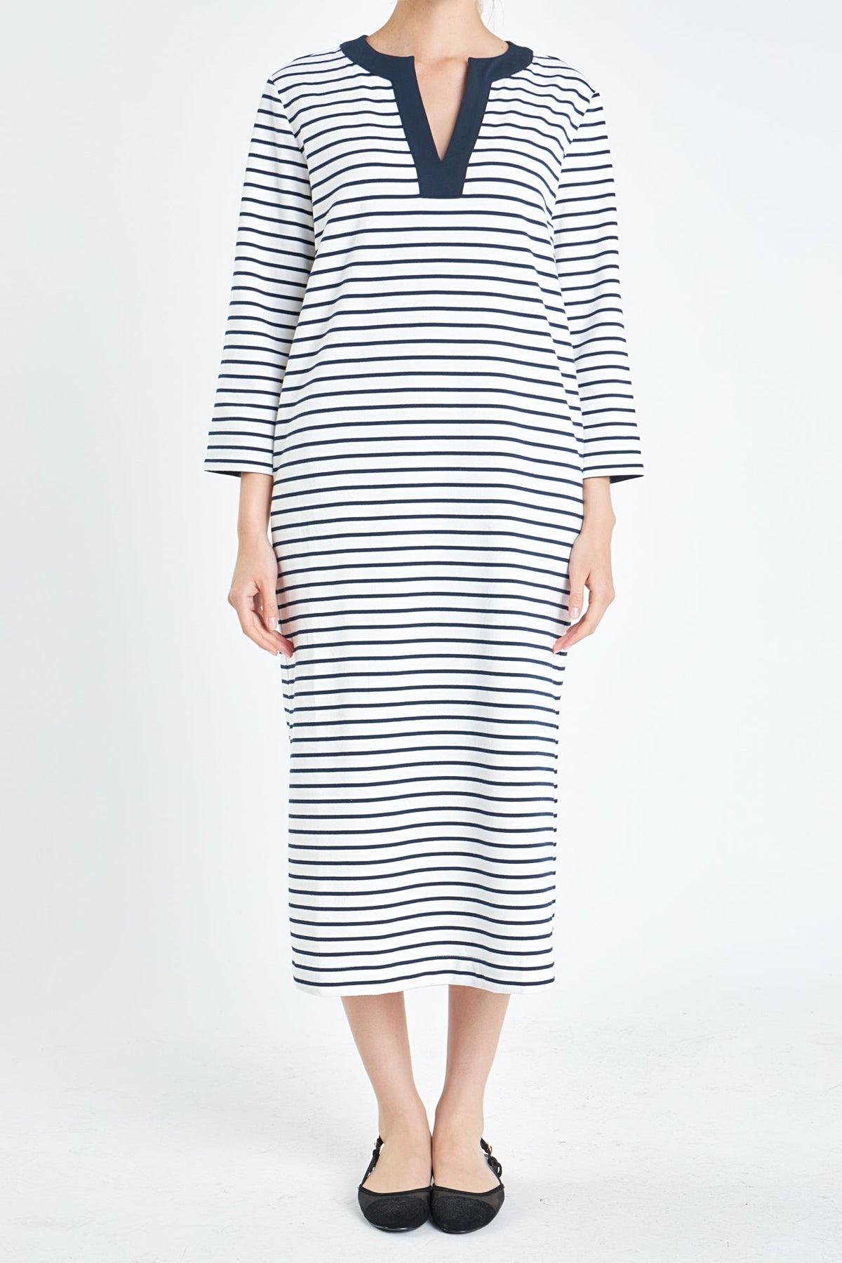 ENGLISH FACTORY - English Factory - Stripe Jersey Midi Dress - DRESSES available at Objectrare