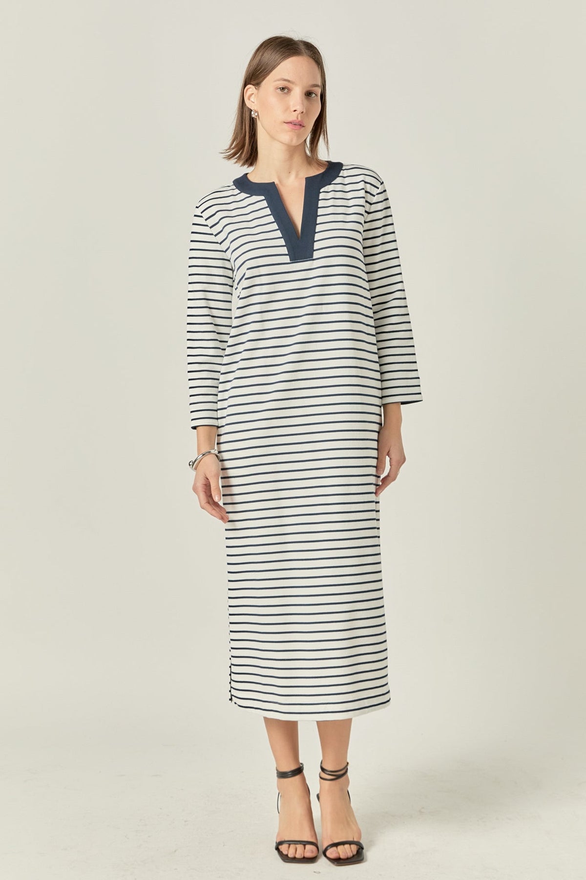 Stripe Jersey Midi Dress