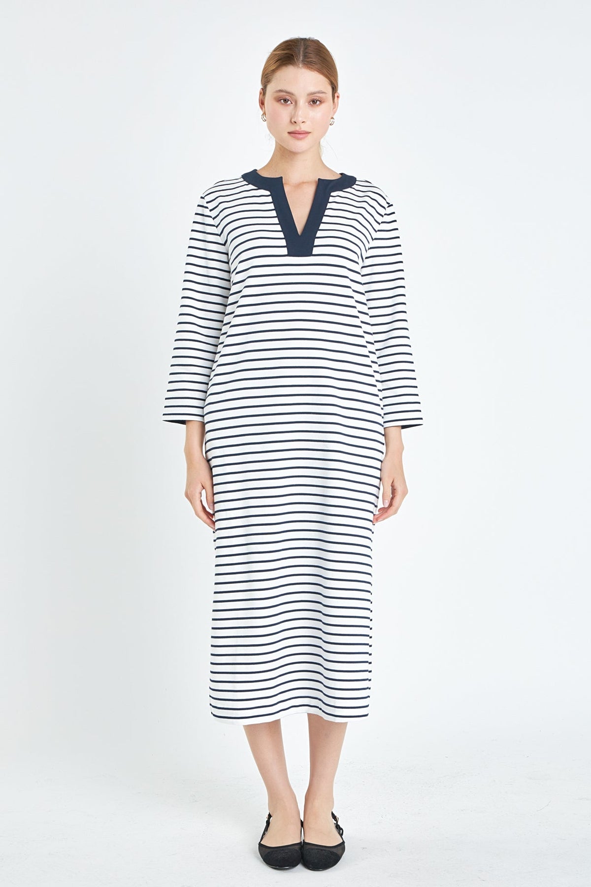 ENGLISH FACTORY - English Factory - Stripe Jersey Midi Dress - DRESSES available at Objectrare