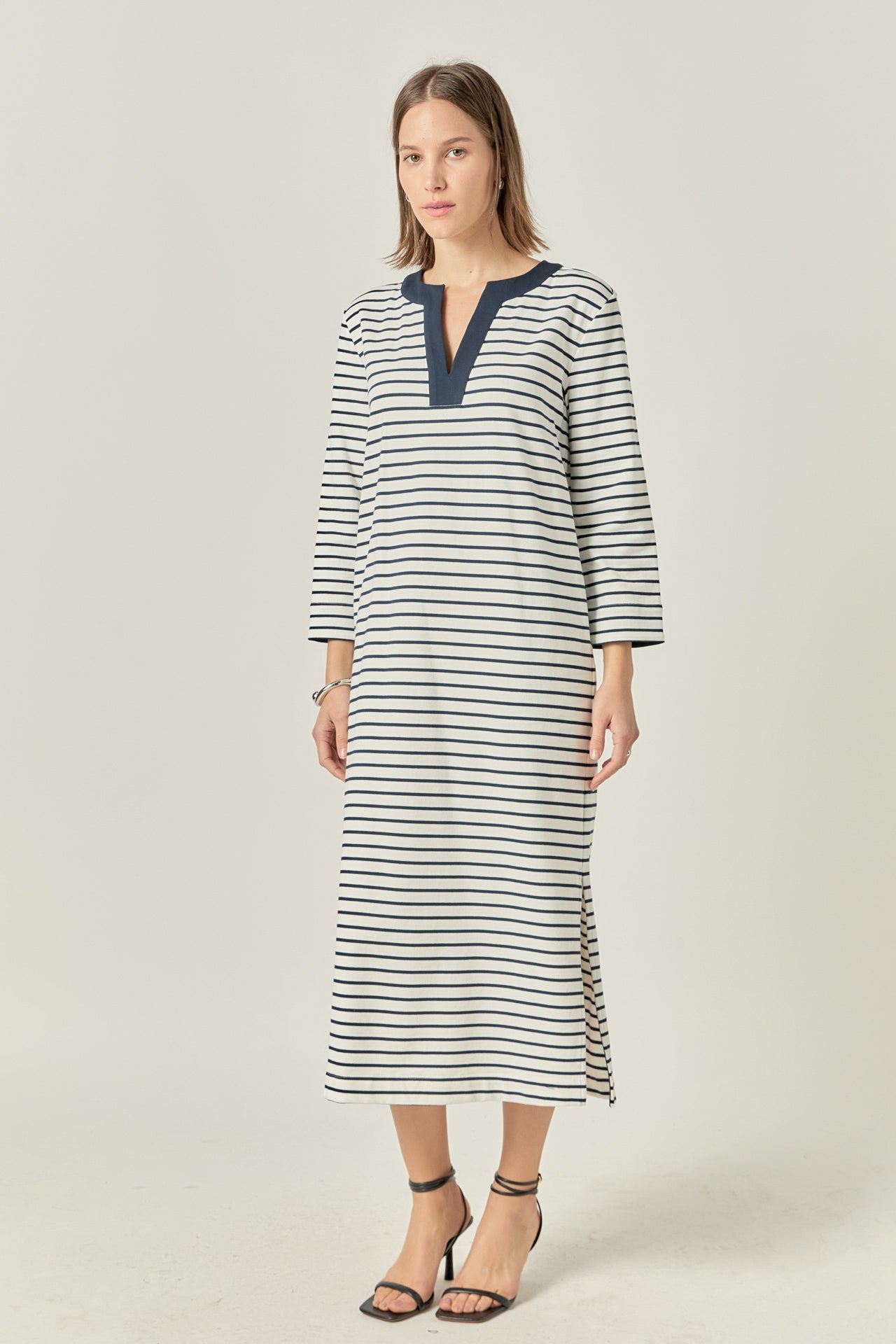 ENGLISH FACTORY - Stripe Jersey Midi Dress - DRESSES available at Objectrare