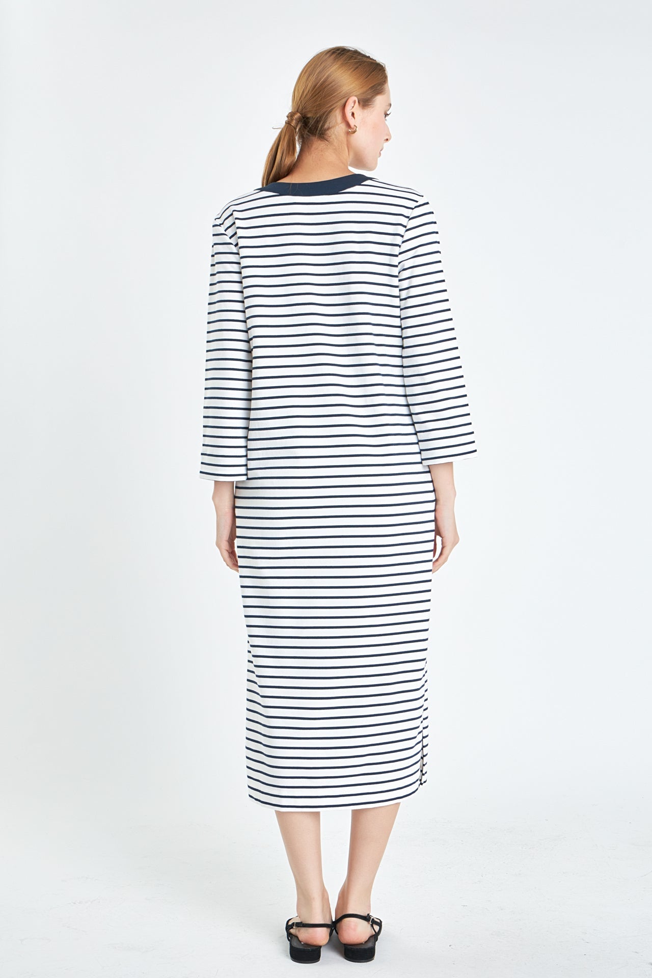 ENGLISH FACTORY - English Factory - Stripe Jersey Midi Dress - DRESSES available at Objectrare