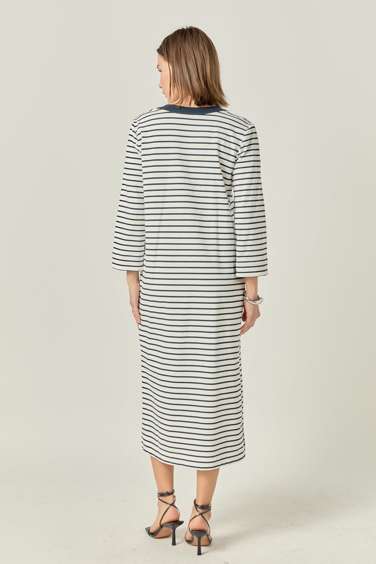 ENGLISH FACTORY - Stripe Jersey Midi Dress - DRESSES available at Objectrare