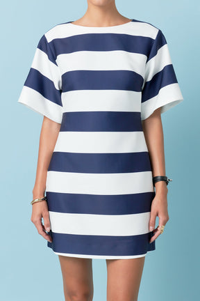 ENGLISH FACTORY - English Factory - Bold Stripe Mini Dress - DRESSES available at Objectrare