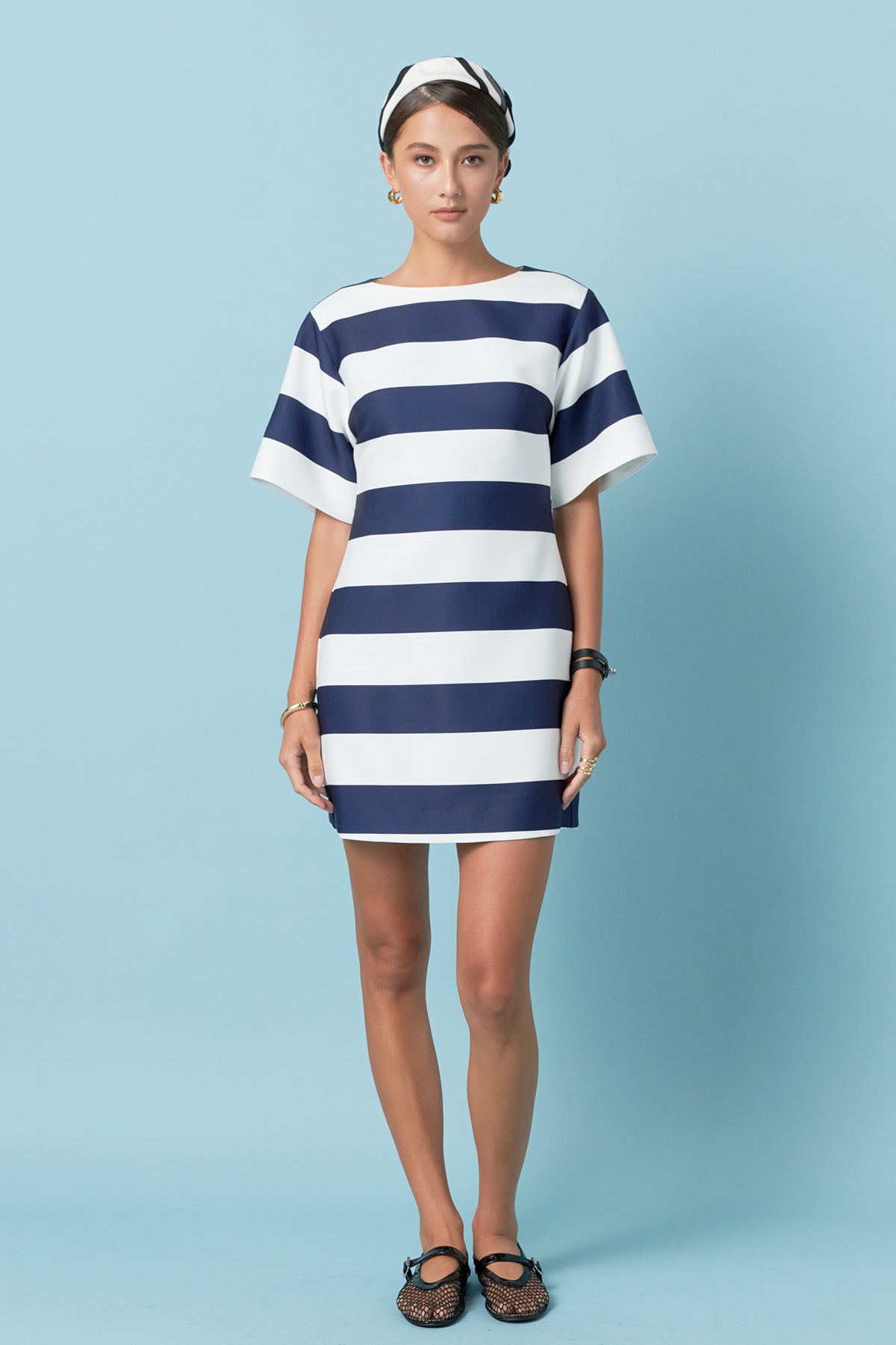 ENGLISH FACTORY - Bold Stripe Mini Dress - DRESSES available at Objectrare