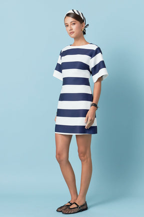 ENGLISH FACTORY - English Factory - Bold Stripe Mini Dress - DRESSES available at Objectrare