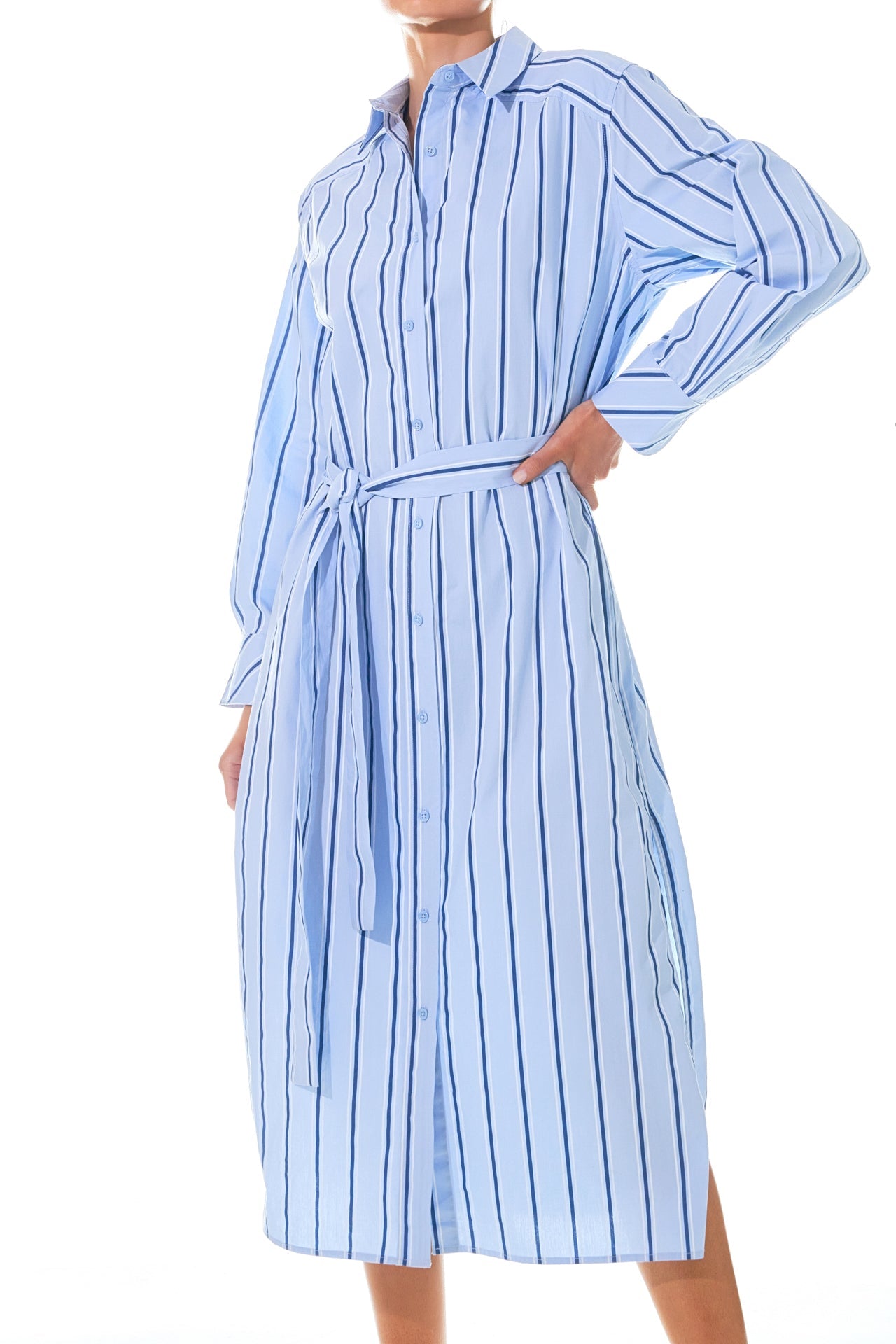 GREY LAB - Grey Lab - Striped Maxi Shirt Dress - DRESSES available at Objectrare