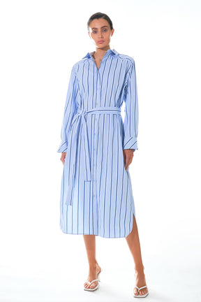 GREY LAB - Striped Maxi Shirt Dress - DRESSES available at Objectrare