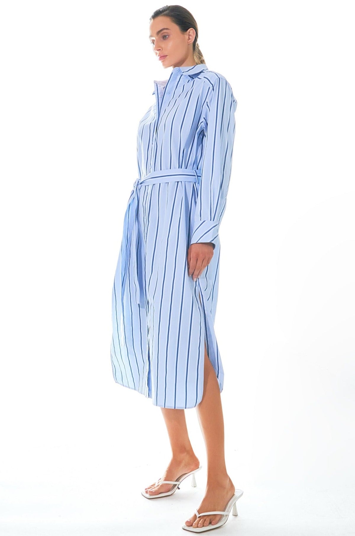 GREY LAB - Striped Maxi Shirt Dress - DRESSES available at Objectrare