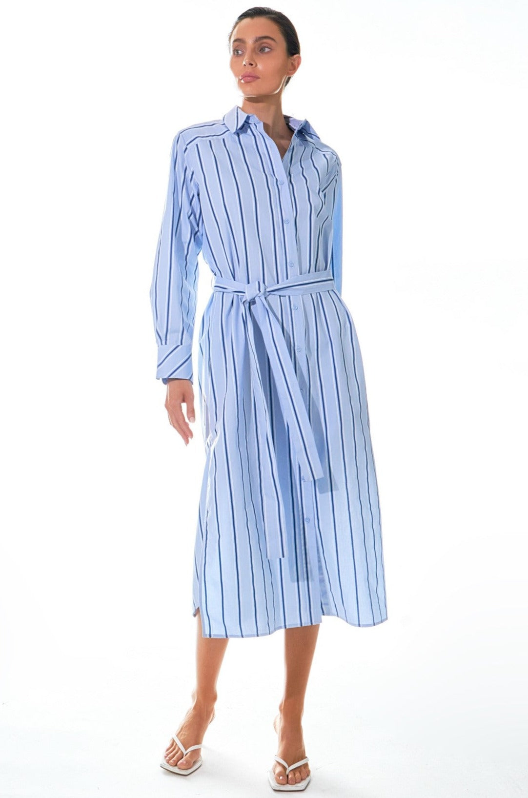 GREY LAB - Striped Maxi Shirt Dress - DRESSES available at Objectrare