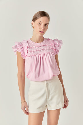 Mix Media Ruffle Top