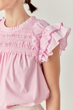 Mix Media Ruffle Top