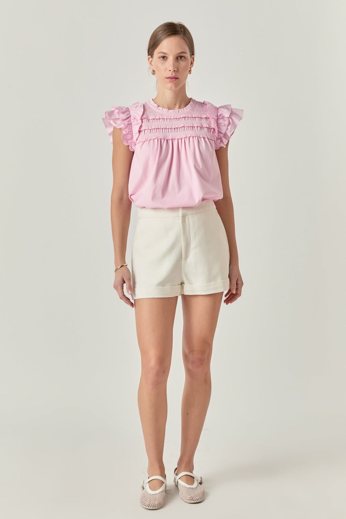 Mix Media Ruffle Top