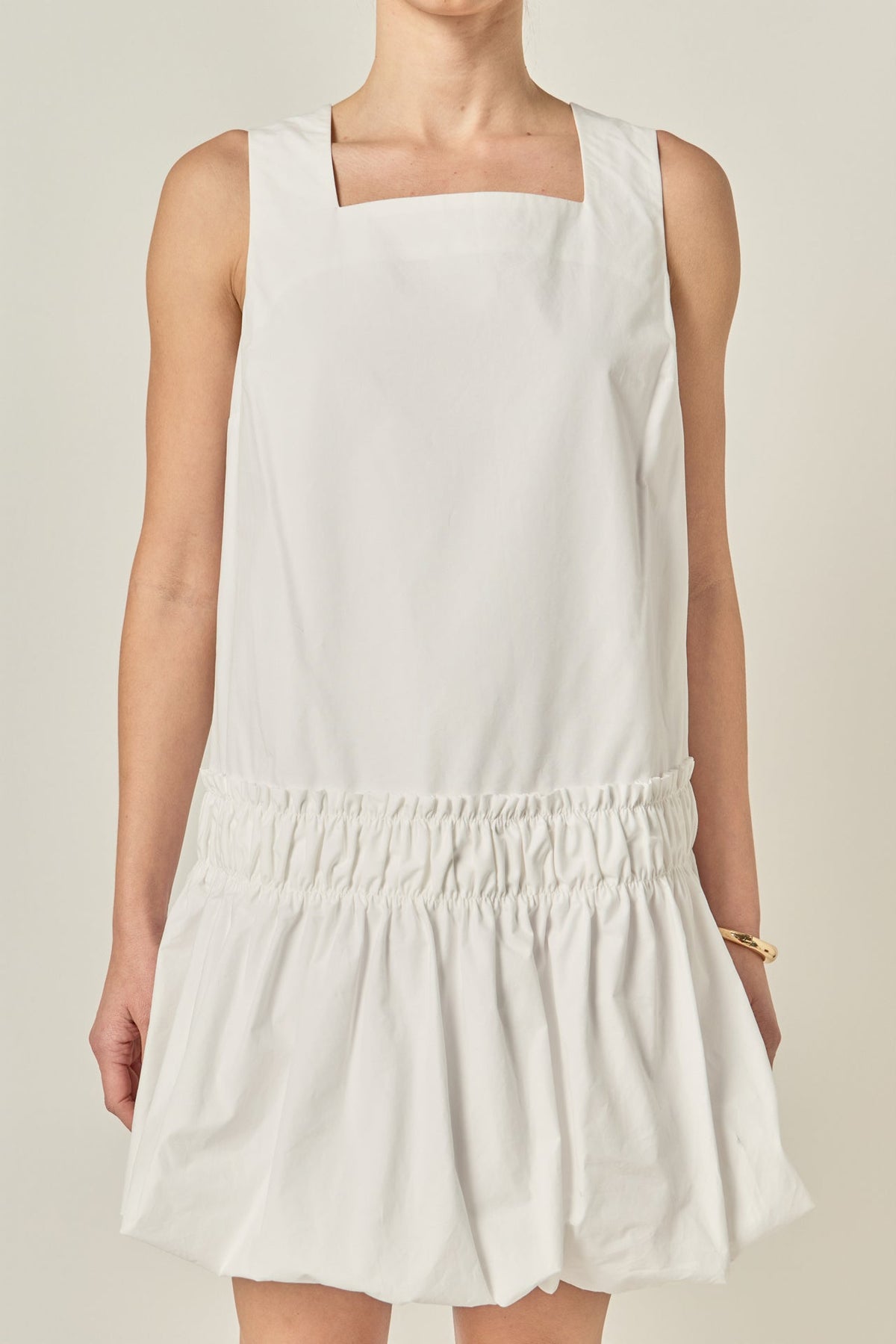 Shirring Detailed Sleeveless Dress