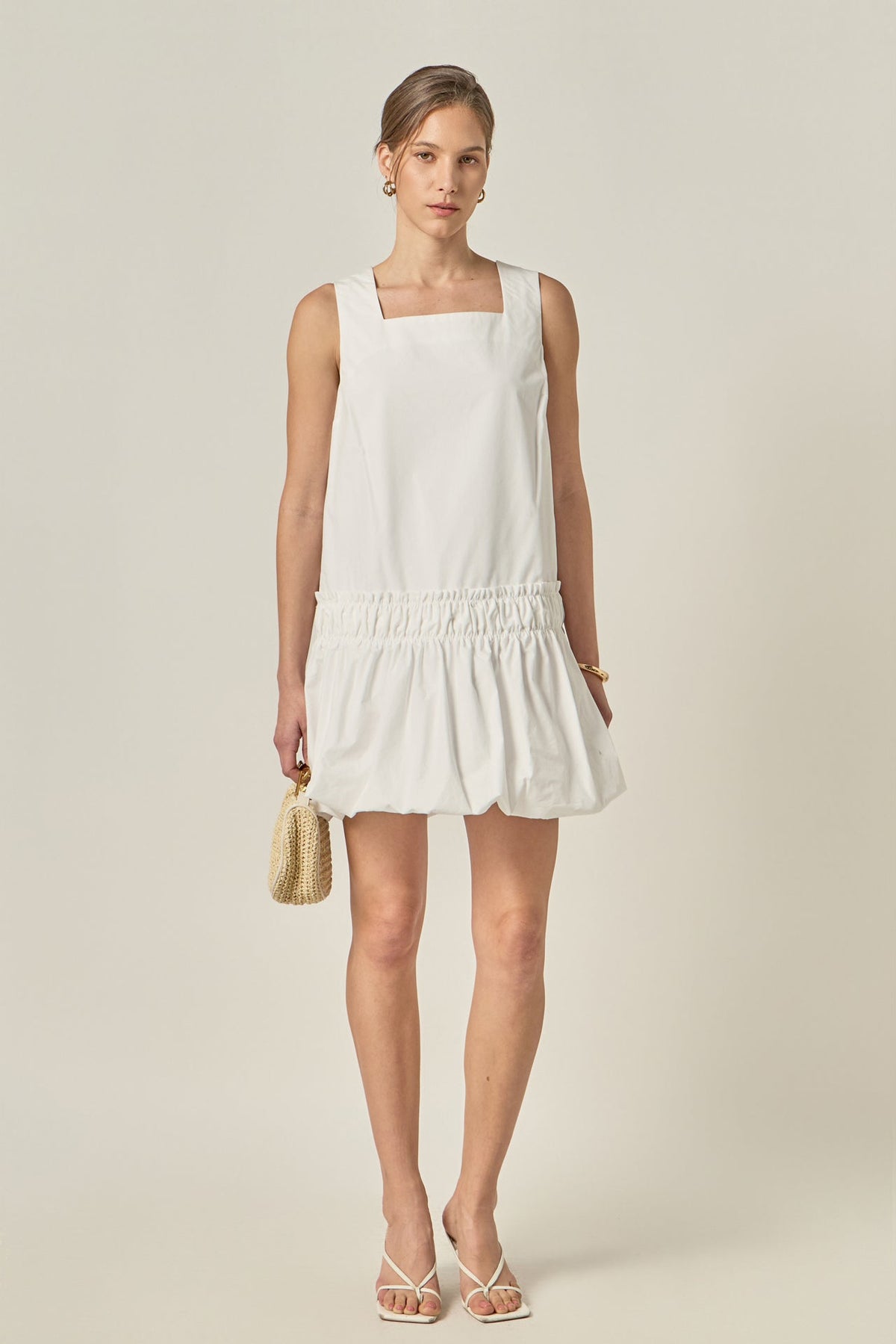 Shirring Detailed Sleeveless Dress