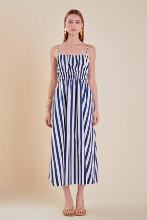 ENGLISH FACTORY - Stripe Sleeveless Maxi Dress - DRESSES available at Objectrare