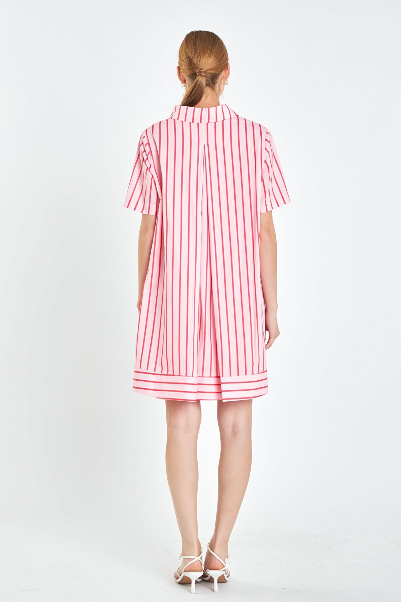 Stripe A-line Shirt Dress