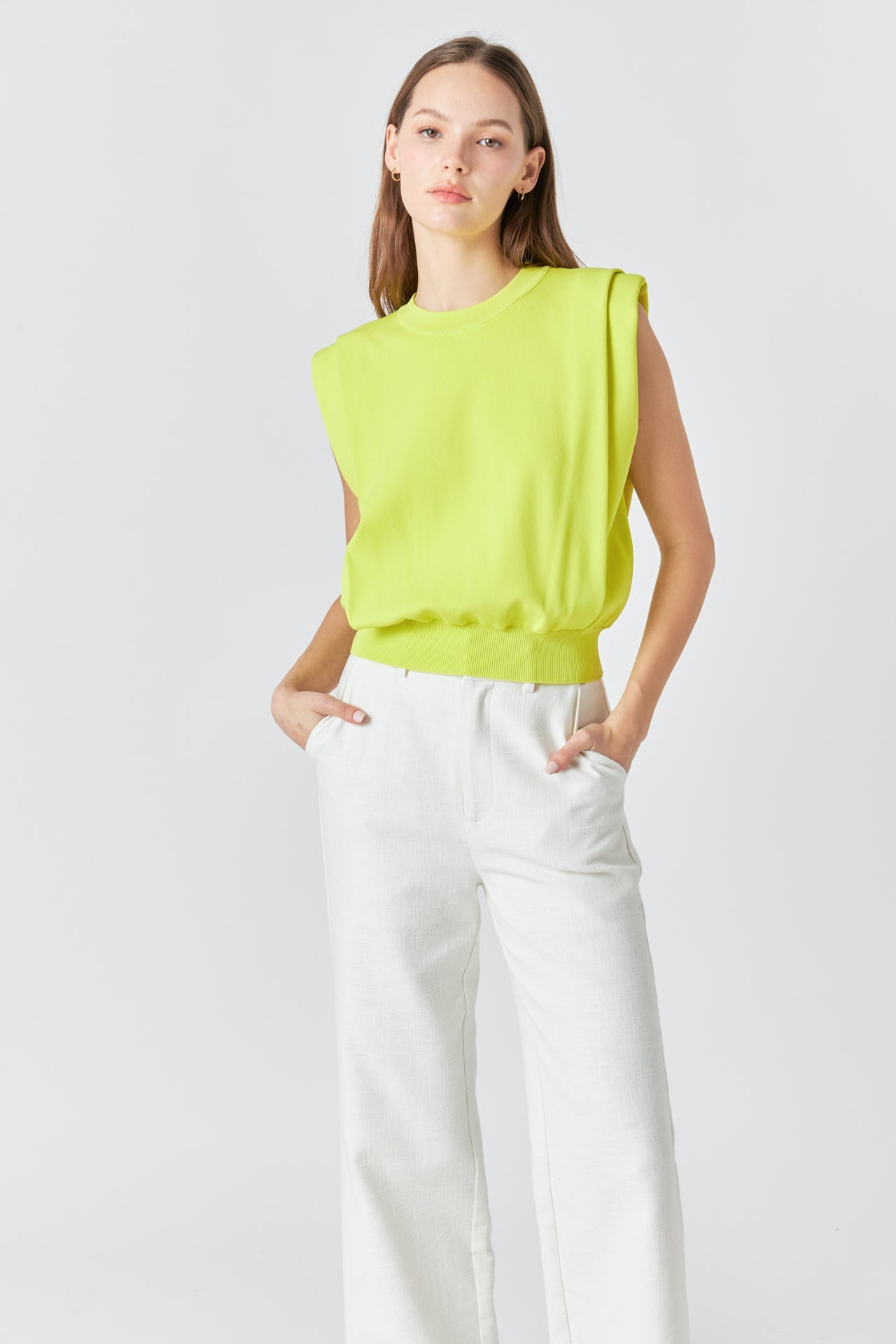 ENDLESS ROSE - Powder Shoulder Sleeveless Top - TOPS available at Objectrare