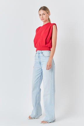 ENDLESS ROSE - Powder Shoulder Sleeveless Top - TOPS available at Objectrare